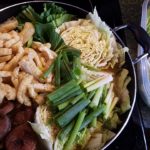 Nabe, Japanese hot pot ハワイ島コナで鍋（薄切り肉がない）